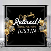 Lofaris Custom Gold Black Retirement Celebration Party Backdrop